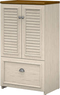 2 Door Storage Cabinet with File Drawer, Cape Cod Gray C45543