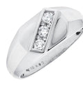 White Gold Genuine Diamond Pinky Ring Band A4808